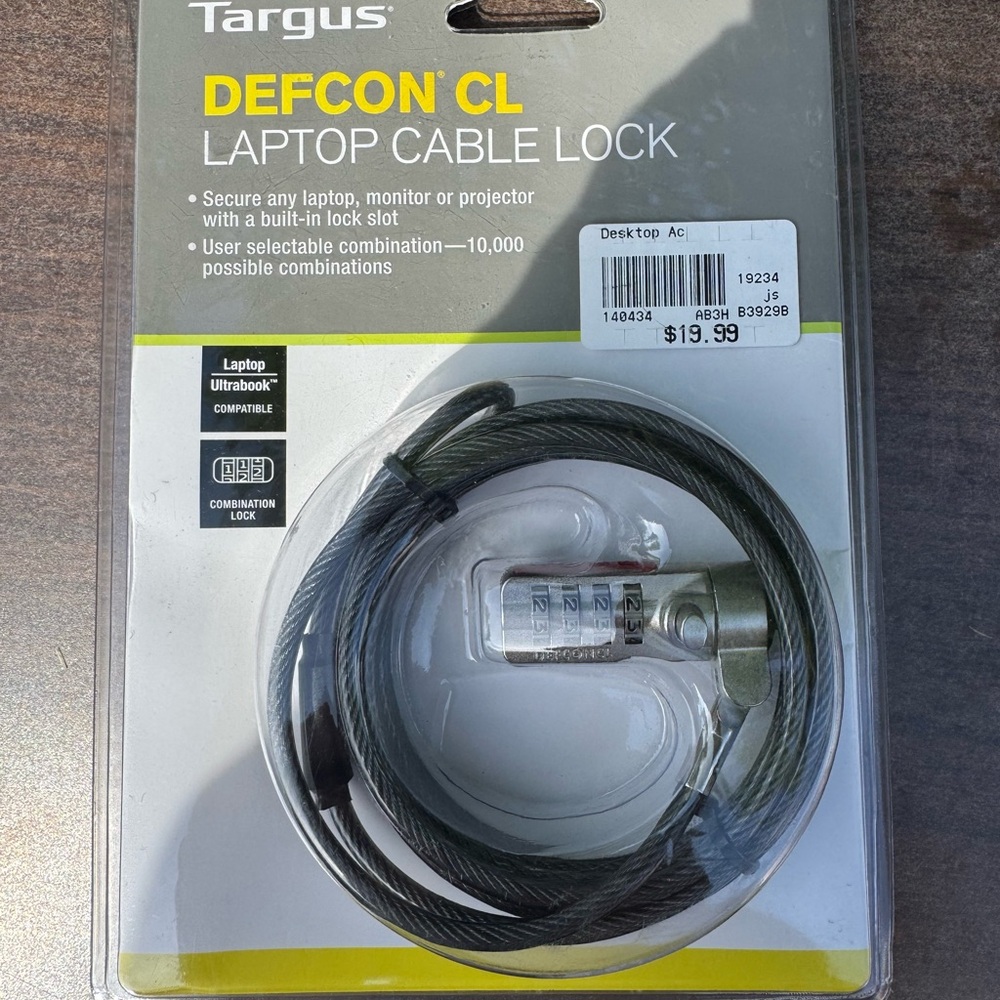 Targus DEFCON CL Laptop Cable Lock - Gray